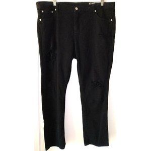 GAP 1969 33/16R Black Wash Distressed Skinny Leg Girlfriend Jeans 26" inseam